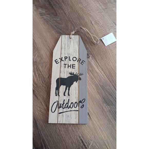 Explore The Outdoors Moose Wall Art Sign For Home, Cottage, Cabin Wildlife - Picture 3 of 5